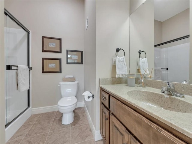 11599 S Carbondale St, Olathe, KS 66061 - bathroom with vanity, a stall shower, and tile patterned flooring