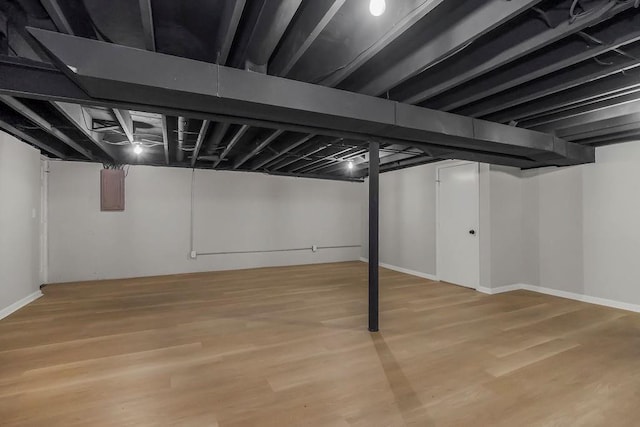 4309 S Huntington Way, Independence, MO 64055 - finished below grade area with light wood-type flooring and electric panel