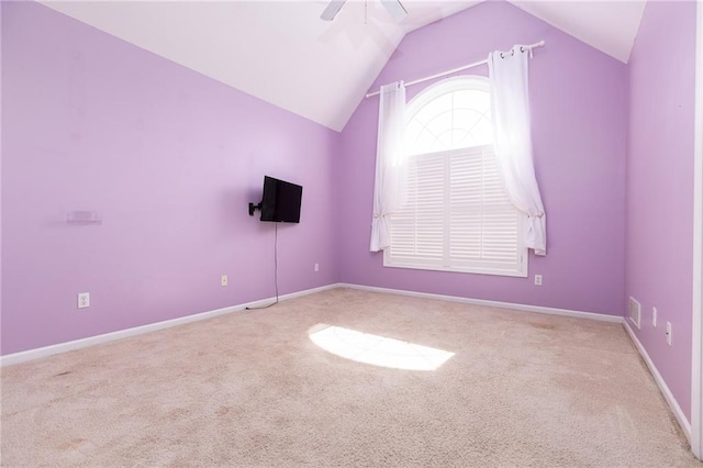 8620 N Eastern Ave, Kansas City, MO 64157 - additional living space featuring lofted ceiling, carpet flooring, and a ceiling fan