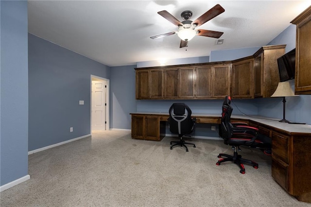 8620 N Eastern Ave, Kansas City, MO 64157 - office space with a ceiling fan, built in desk, and light carpet