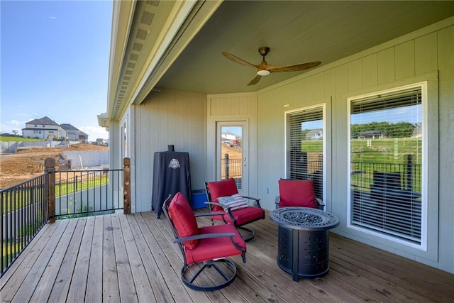 12750 Larkspur Ln, Platte City, MO 64079 - deck featuring ceiling fan