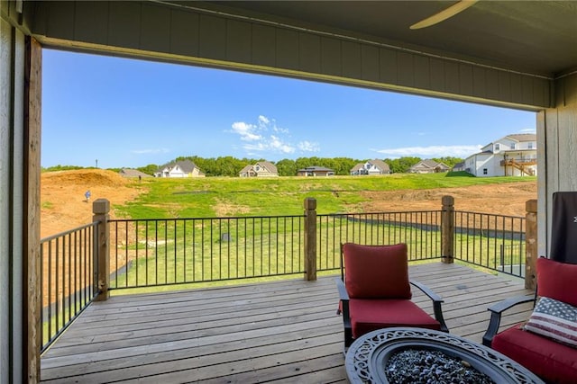 12750 Larkspur Ln, Platte City, MO 64079 - deck with a residential view and a lawn