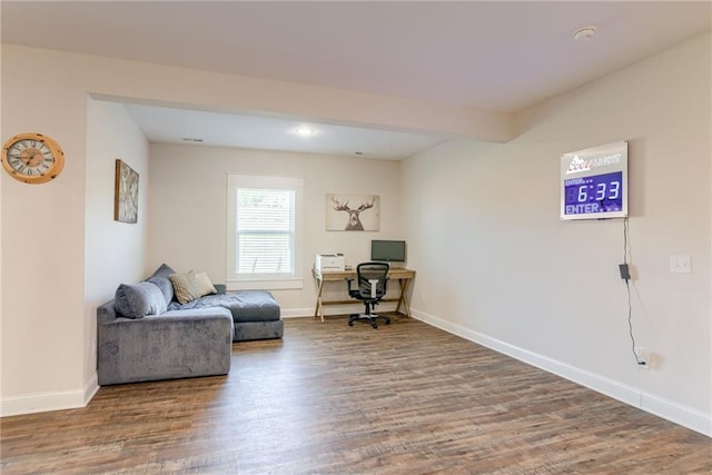 12750 Larkspur Ln, Platte City, MO 64079 - sitting room featuring wood finished floors and a desk