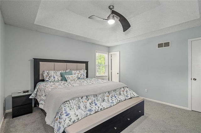 13924 S Summertree Ln, Olathe, KS 66062 - bedroom featuring a textured ceiling, carpet flooring, and a ceiling fan