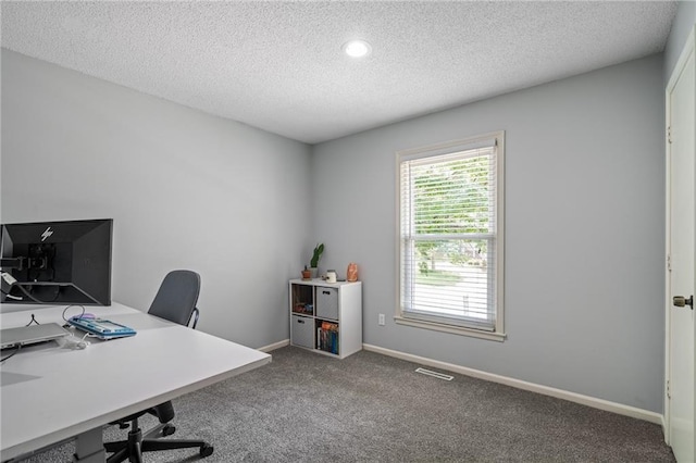 13924 S Summertree Ln, Olathe, KS 66062 - office area with a textured ceiling and carpet