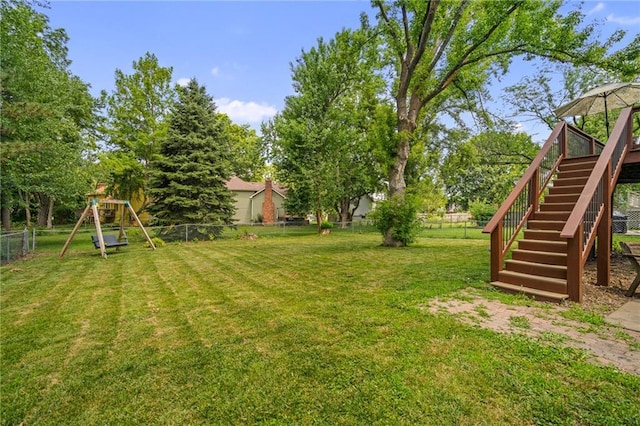 13924 S Summertree Ln, Olathe, KS 66062 - fenced backyard with stairway