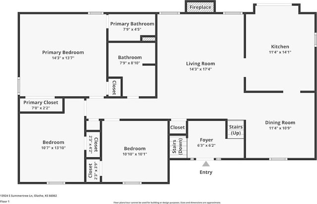 13924 S Summertree Ln, Olathe, KS 66062 - view of floor plan / room layout