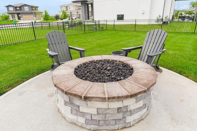 13404 W 177th St, Overland Park, KS 66013 - view of patio featuring an outdoor fire pit