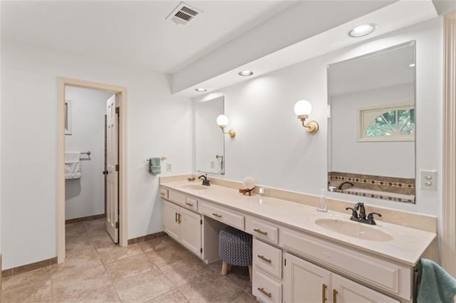 2405 W 124th St, Leawood, KS 66209 - full bathroom featuring double vanity and recessed lighting