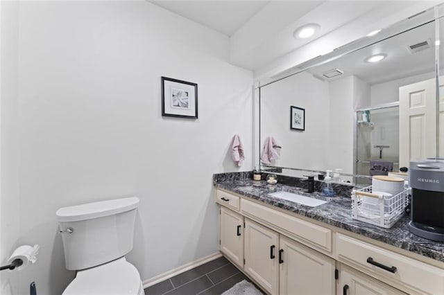 2405 W 124th St, Leawood, KS 66209 - full bathroom with vanity, tile patterned floors, and a shower stall