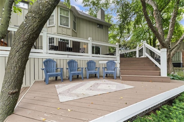 2405 W 124th St, Leawood, KS 66209 - wooden terrace featuring stairway