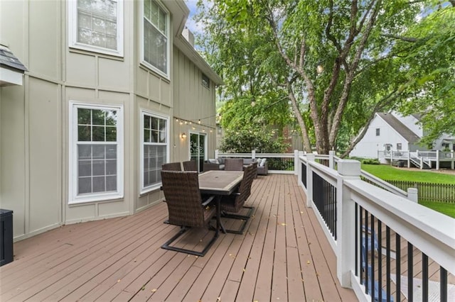 2405 W 124th St, Leawood, KS 66209 - wooden deck with outdoor dining space