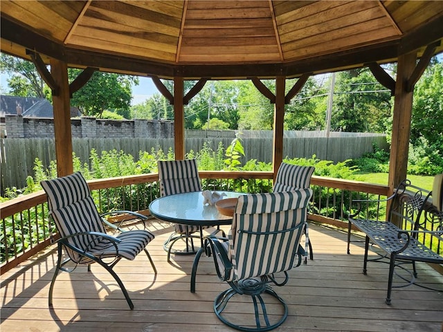 16904 E 36th St S, Independence, MO 64055 - wooden terrace with a gazebo and a fenced backyard
