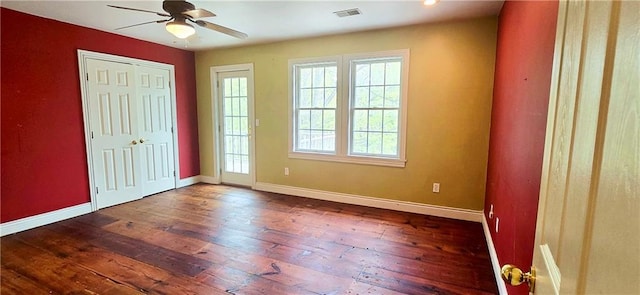 789 Maple Rd, Uniontown, KS 66779 - entrance foyer featuring wood-type flooring and ceiling fan