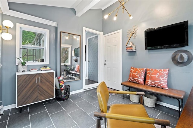 5001 W 70th St, Prairie Village, KS 66208 - interior space with baseboards and dark tile patterned flooring