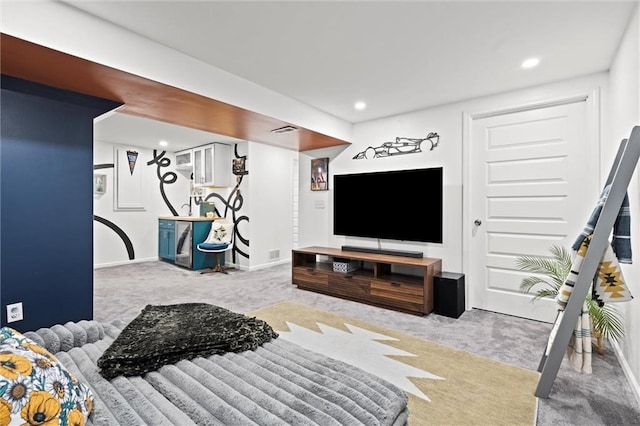 5001 W 70th St, Prairie Village, KS 66208 - living area with carpet flooring and recessed lighting