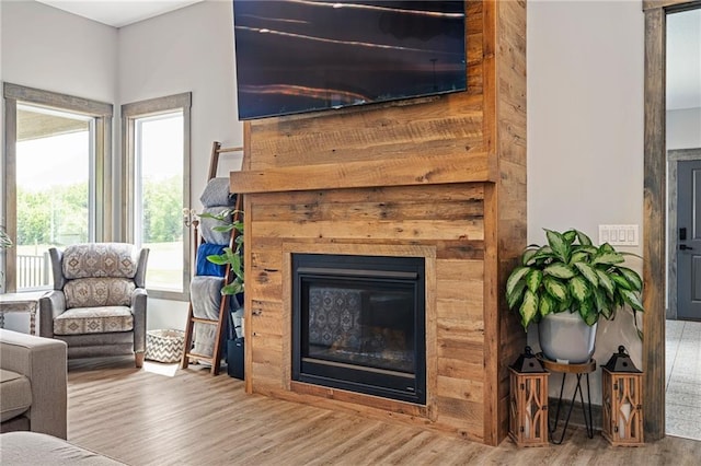 31788 W 223rd St, Spring Hill, KS 66083 - living room featuring wood finished floors and a glass covered fireplace