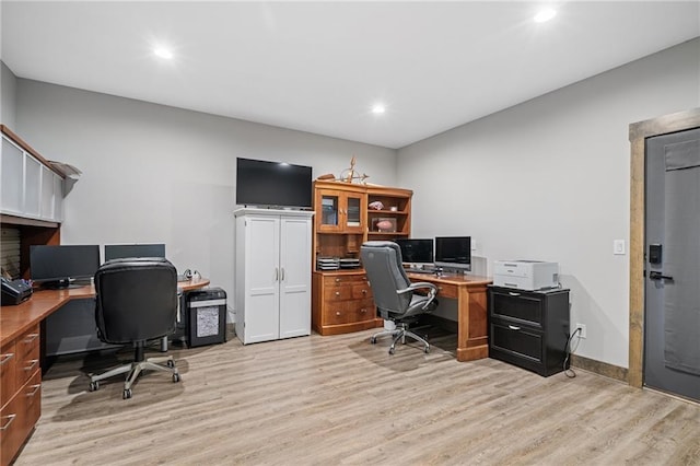 31788 W 223rd St, Spring Hill, KS 66083 - home office with light wood-style flooring and recessed lighting