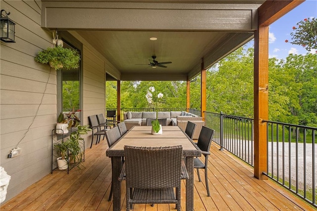 31788 W 223rd St, Spring Hill, KS 66083 - wooden terrace with outdoor lounge area and ceiling fan