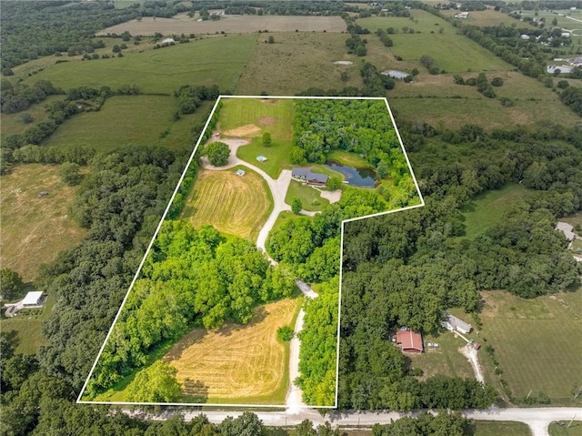 31788 W 223rd St, Spring Hill, KS 66083 - overview of rural landscape with property parcel outlined