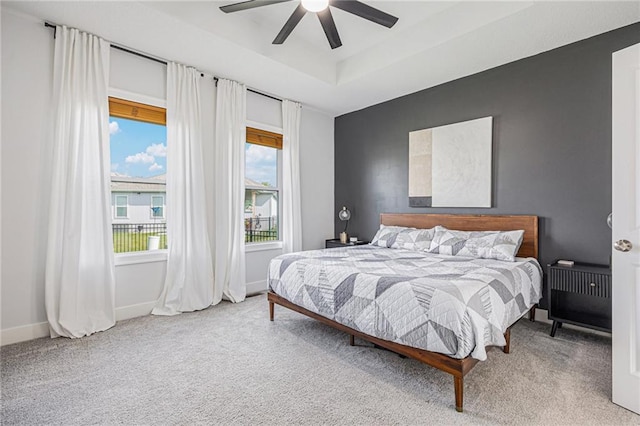 20854 W 190th Pl, Spring Hill, KS 66083 - bedroom with carpet, a raised ceiling, and ceiling fan