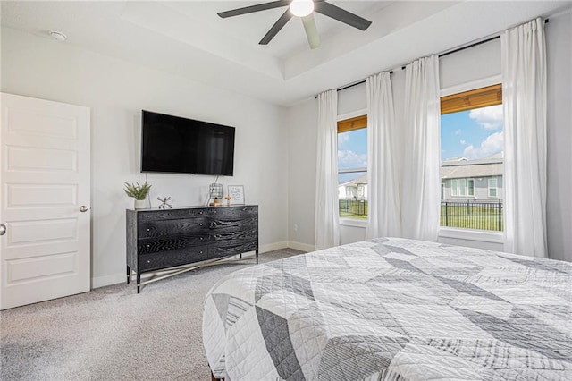 20854 W 190th Pl, Spring Hill, KS 66083 - carpeted bedroom featuring a tray ceiling and ceiling fan