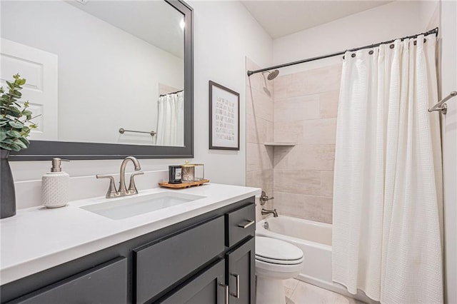 20854 W 190th Pl, Spring Hill, KS 66083 - bathroom with vanity, shower / tub combo with curtain, and tile patterned floors