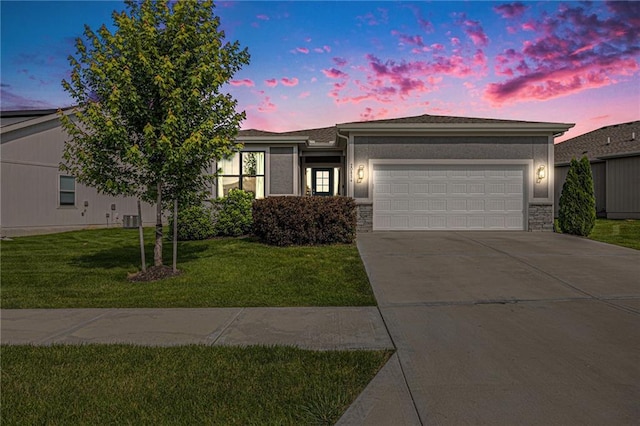 20854 W 190th Pl, Spring Hill, KS 66083 - ranch-style house with a garage, concrete driveway, and a front yard