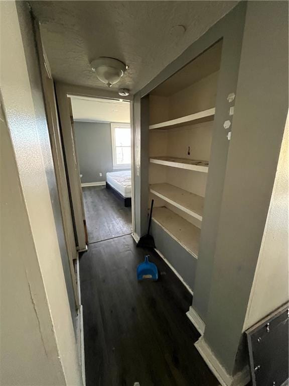 11300 E 29th St, Independence, MO 64052 - corridor with dark wood finished floors and baseboards