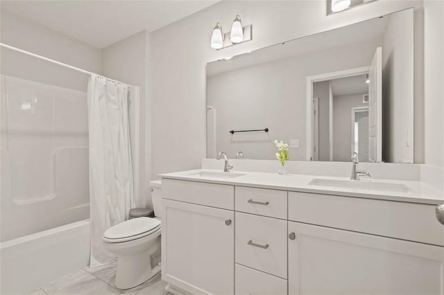 13333 W 180th St, Overland Park, KS 66013 - full bathroom featuring double vanity and shower / tub combo with curtain