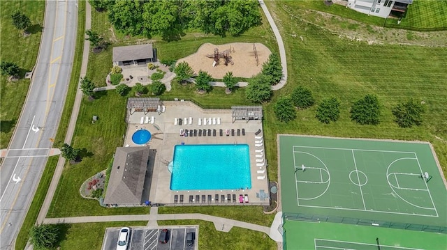 14500 Aurora Ln, Basehor, KS 66007 - aerial view of property's location with a pool
