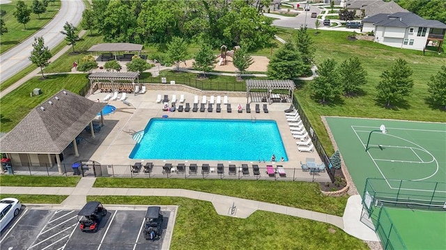14500 Aurora Ln, Basehor, KS 66007 - drone / aerial view of a pool area