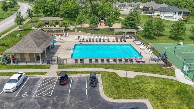 14500 Aurora Ln, Basehor, KS 66007 - view of pool with a pergola