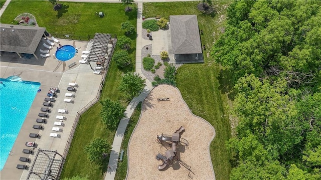 14500 Aurora Ln, Basehor, KS 66007 - bird's eye view of a pool