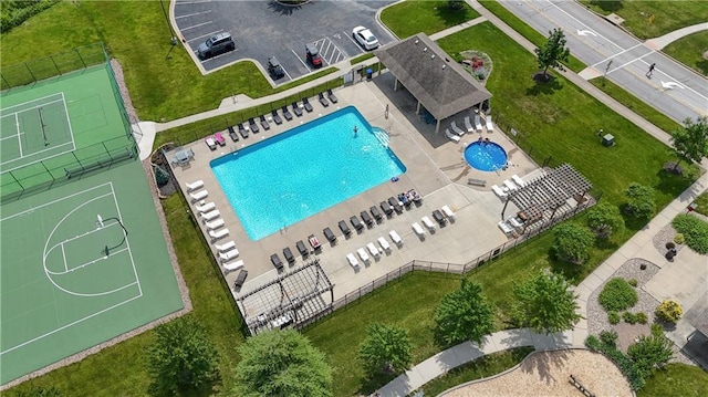 14500 Aurora Ln, Basehor, KS 66007 - drone / aerial view of a pool