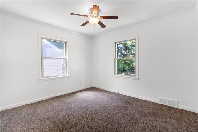 5706 Beverly Ave, Mission, KS 66202 - carpeted empty room featuring ornamental molding and ceiling fan
