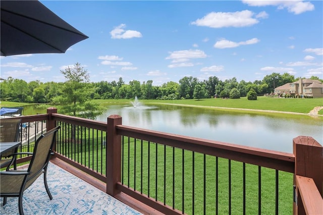 1216 Hillmann Ln, Warrensburg, MO 64093 - balcony with a water view and view of wooded area