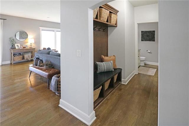 1216 Hillmann Ln, Warrensburg, MO 64093 - mudroom with wood finished floors and baseboards
