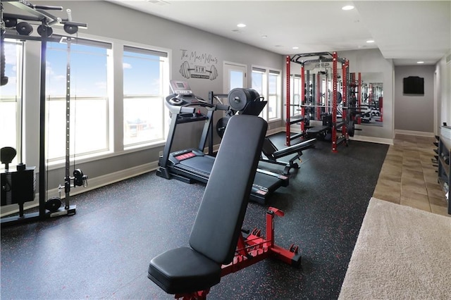1216 Hillmann Ln, Warrensburg, MO 64093 - workout area featuring recessed lighting