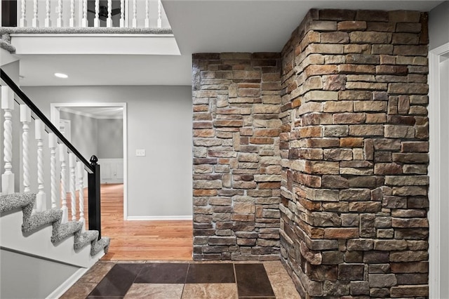 12343 Pinehurst Dr, Kansas City, KS 66109 - staircase with baseboards