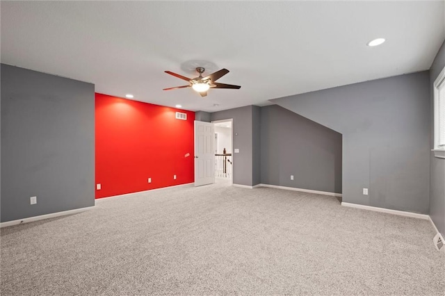 12343 Pinehurst Dr, Kansas City, KS 66109 - bonus room featuring ceiling fan, carpet floors, and recessed lighting