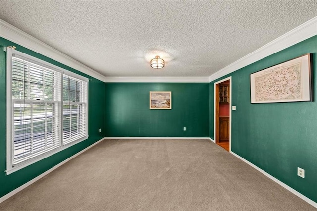 10601 Reeder St, Overland Park, KS 66214 - unfurnished room with crown molding, carpet flooring, and a textured ceiling