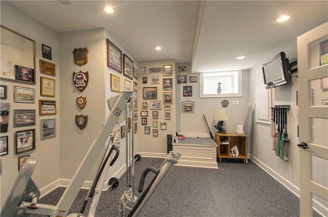 10423 W 168th Ter, Overland Park, KS 66221 - workout area featuring recessed lighting and dark carpet