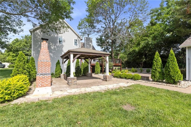 1125 S Mulberry St, Ottawa, KS 66067 - view of grassy yard with a gazebo and a patio