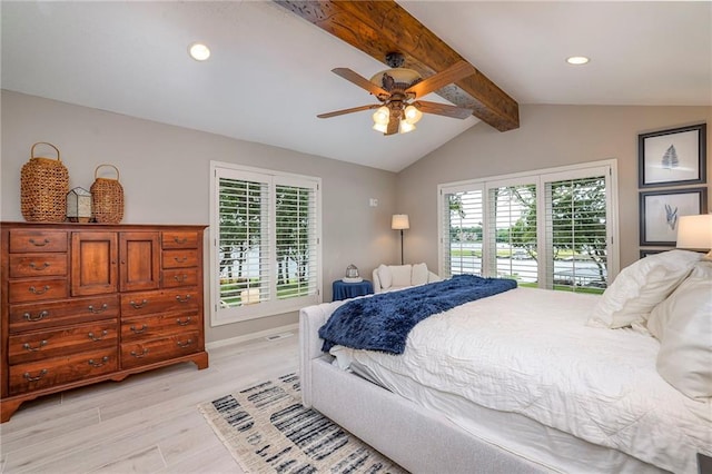 6 Mohave Dr, Lake Winnebago, MO 64034 - bedroom featuring light wood-style floors, recessed lighting, and a ceiling fan