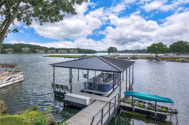 6 Mohave Dr, Lake Winnebago, MO 64034 - dock featuring a water view and boat lift