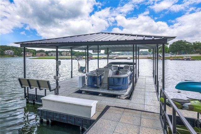 6 Mohave Dr, Lake Winnebago, MO 64034 - dock featuring a water view and boat lift