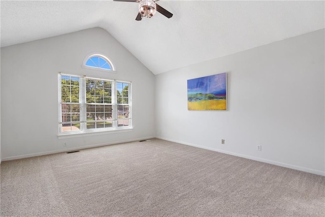 16778 W 156th Ter, Olathe, KS 66062 - carpeted spare room featuring a ceiling fan and vaulted ceiling