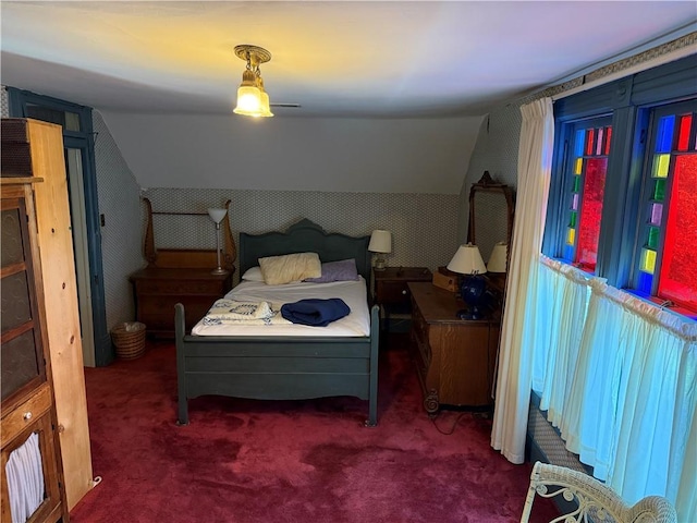 222 W Gay St, Warrensburg, MO 64093 - bedroom with vaulted ceiling and carpet flooring