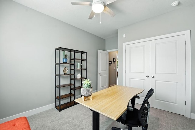 16486 S Chalet Dr, Olathe, KS 66062 - office with carpet floors and a ceiling fan